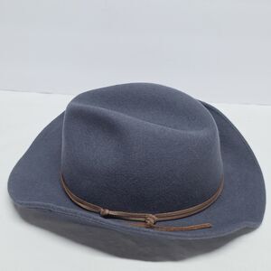 Ale by Alessandra Aurora Wool Felt Hat Smokey Blue Gray Adjustable Boho Cowgirl